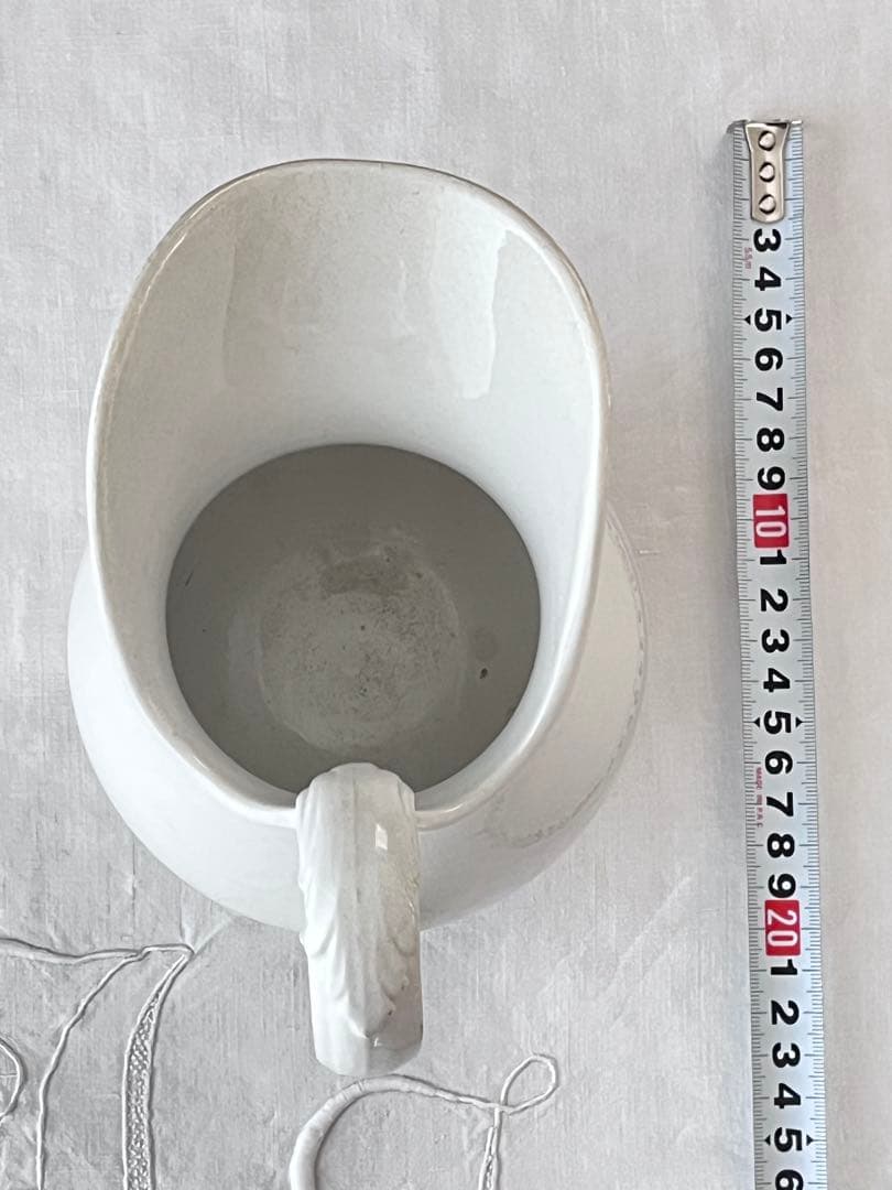 【美品】フランスアンティーク Badonviller窯 ホワイトピシェ 3543