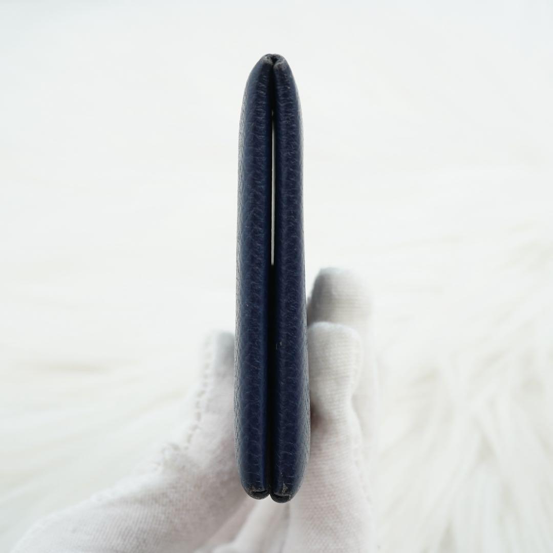 極美品　HERMES エルメス　小銭入れ　ケース　レザー　ネイビー　希少