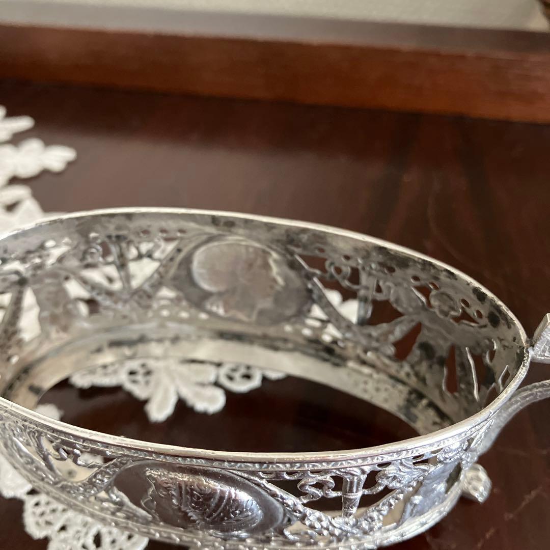 ドイツ　ハナウ　純銀アンティーク　ソルトセラーペア