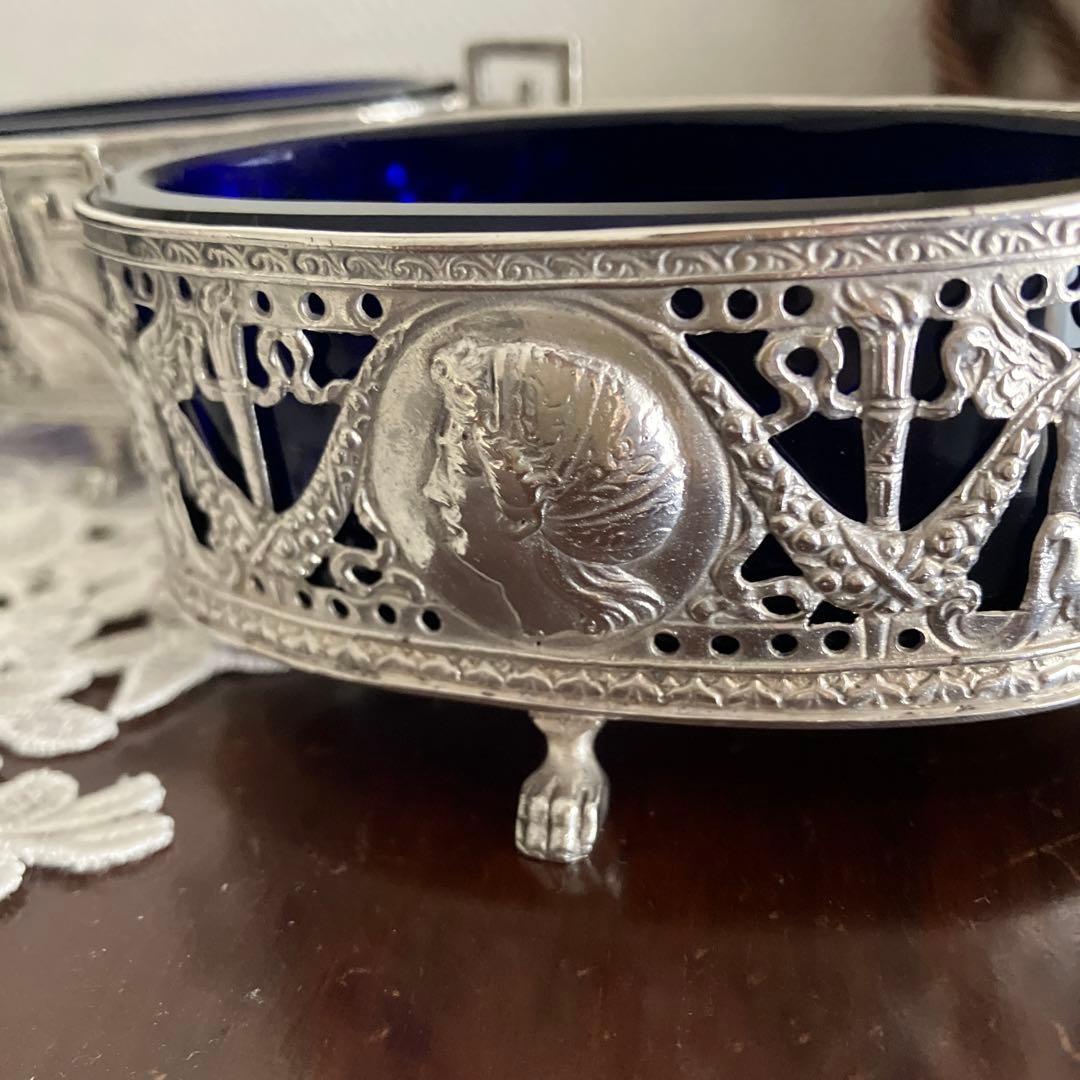 ドイツ　ハナウ　純銀アンティーク　ソルトセラーペア