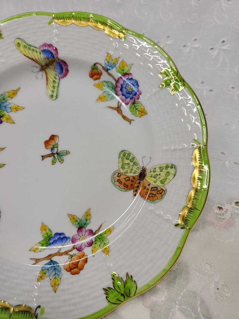 美品✨ヘレンド ヴィクトリアブーケ サラダ デザート プレート17 皿 花蝶①