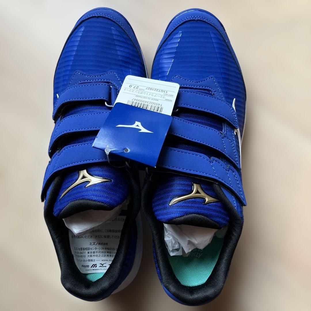 Mizunoシューズ 青 27cm 箱付き