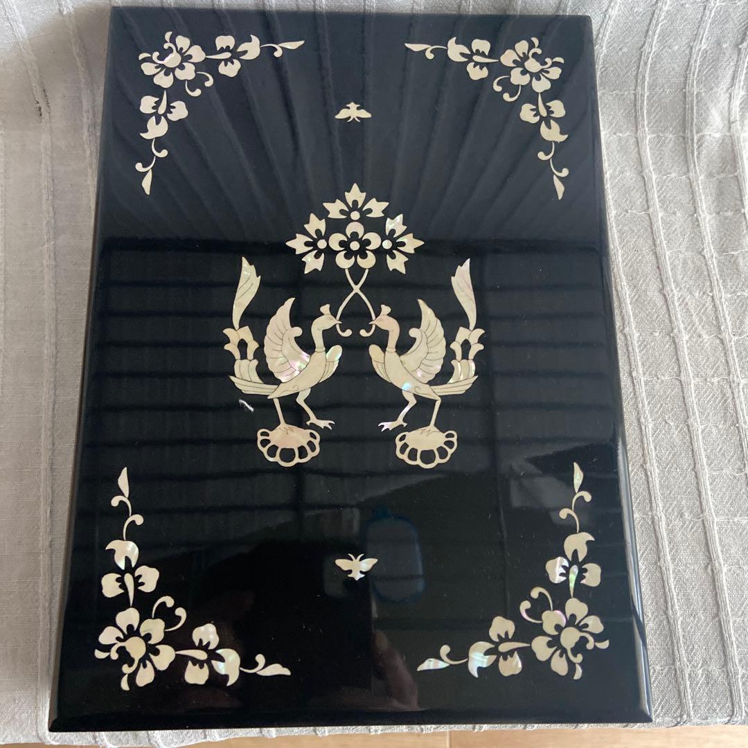 未使用　美品　漆塗　正倉院模様　螺鈿文庫