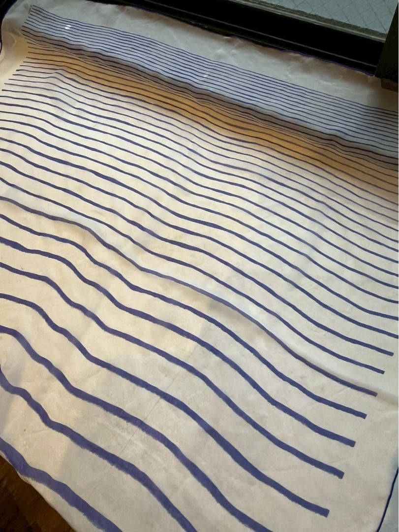 【新品未使用】HERMES エルメスカレ90 ストライプ柄　シルクスカーフ