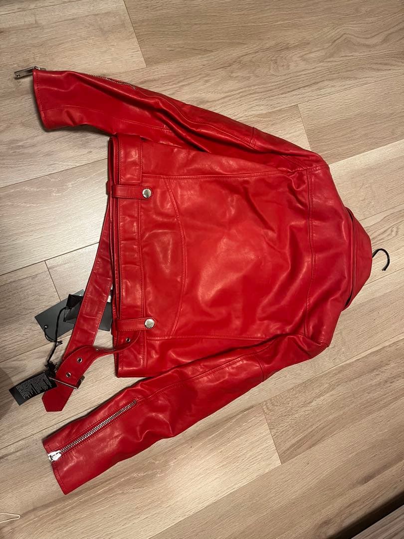 DSQUARED2 レッド ダブルライダースジャケット 40