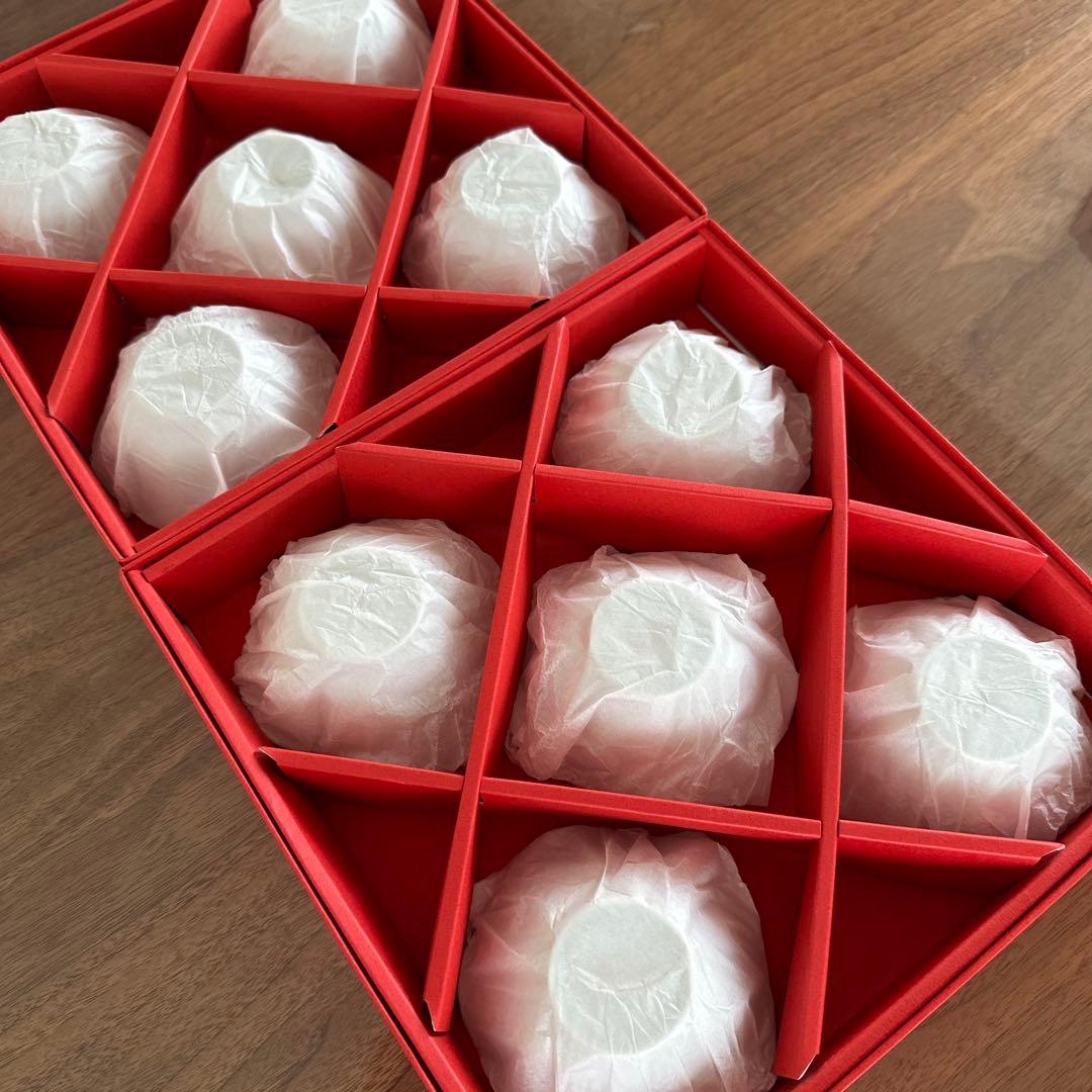 【未使用品】有田焼　深川製磁　「寿赤絵 小皿揃」　5点セット×2箱　赤文字