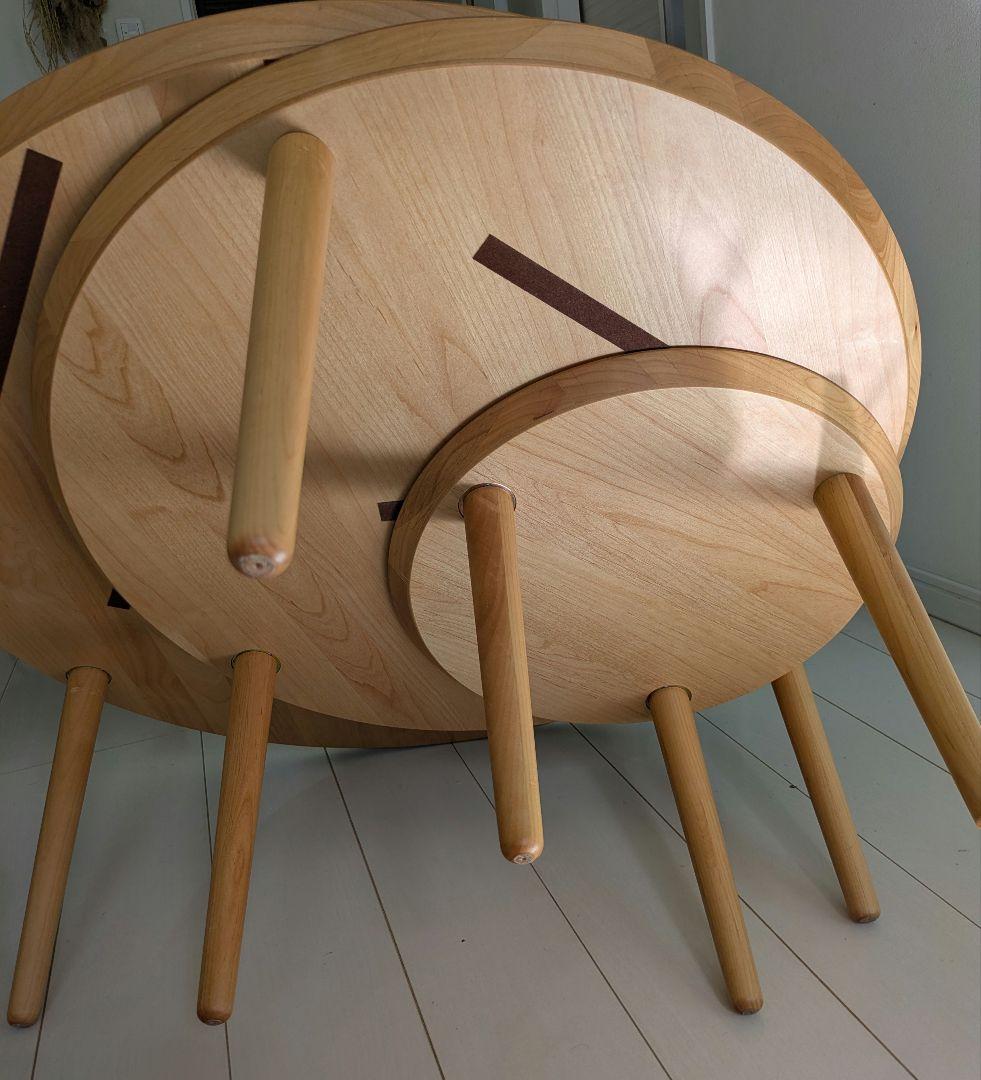 高野木工 円形リビングテーブル 9バルーン伸張式 3枚