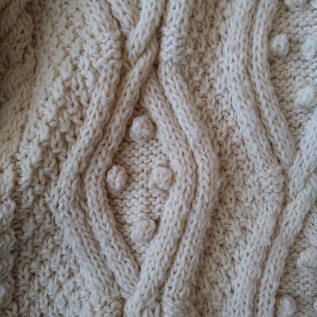 かぐれ 柄編みタートルネックプルオーバー アイボリー ケーブルニット セーター