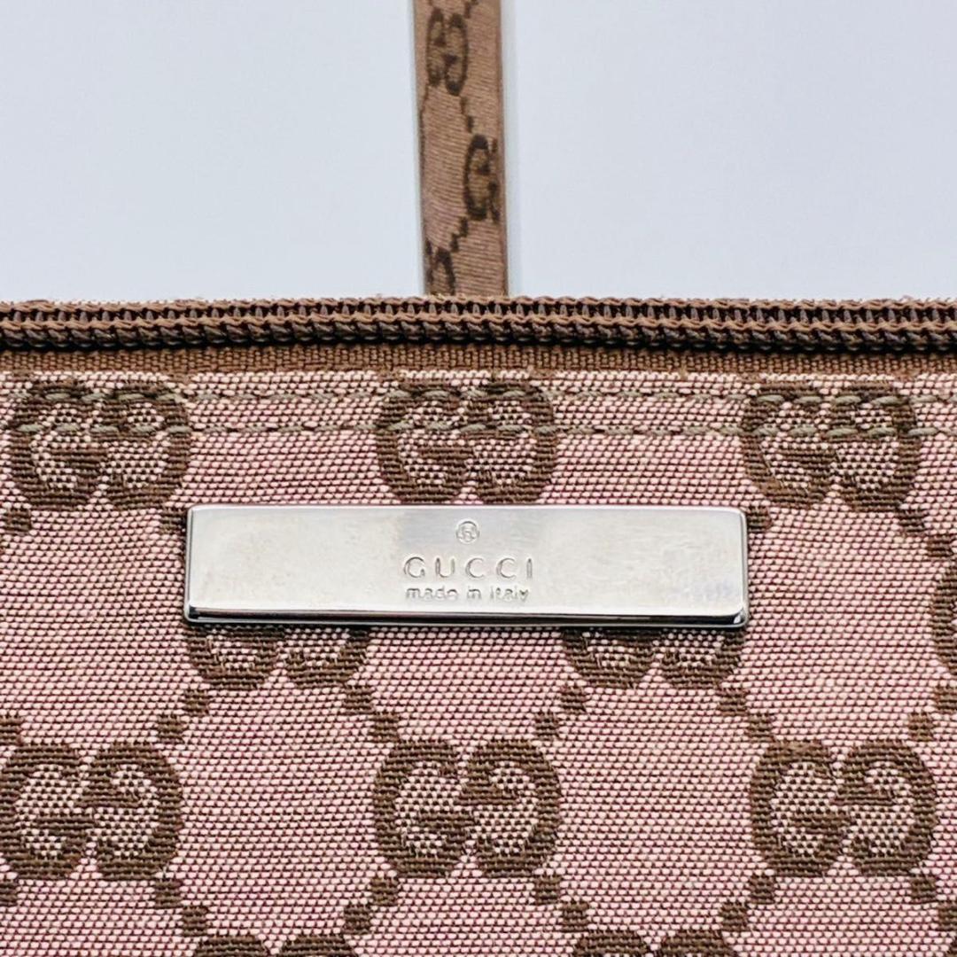 グッチ アクセサリーポーチ GG柄 キャンバス ブラウン系 ピンクブラウン