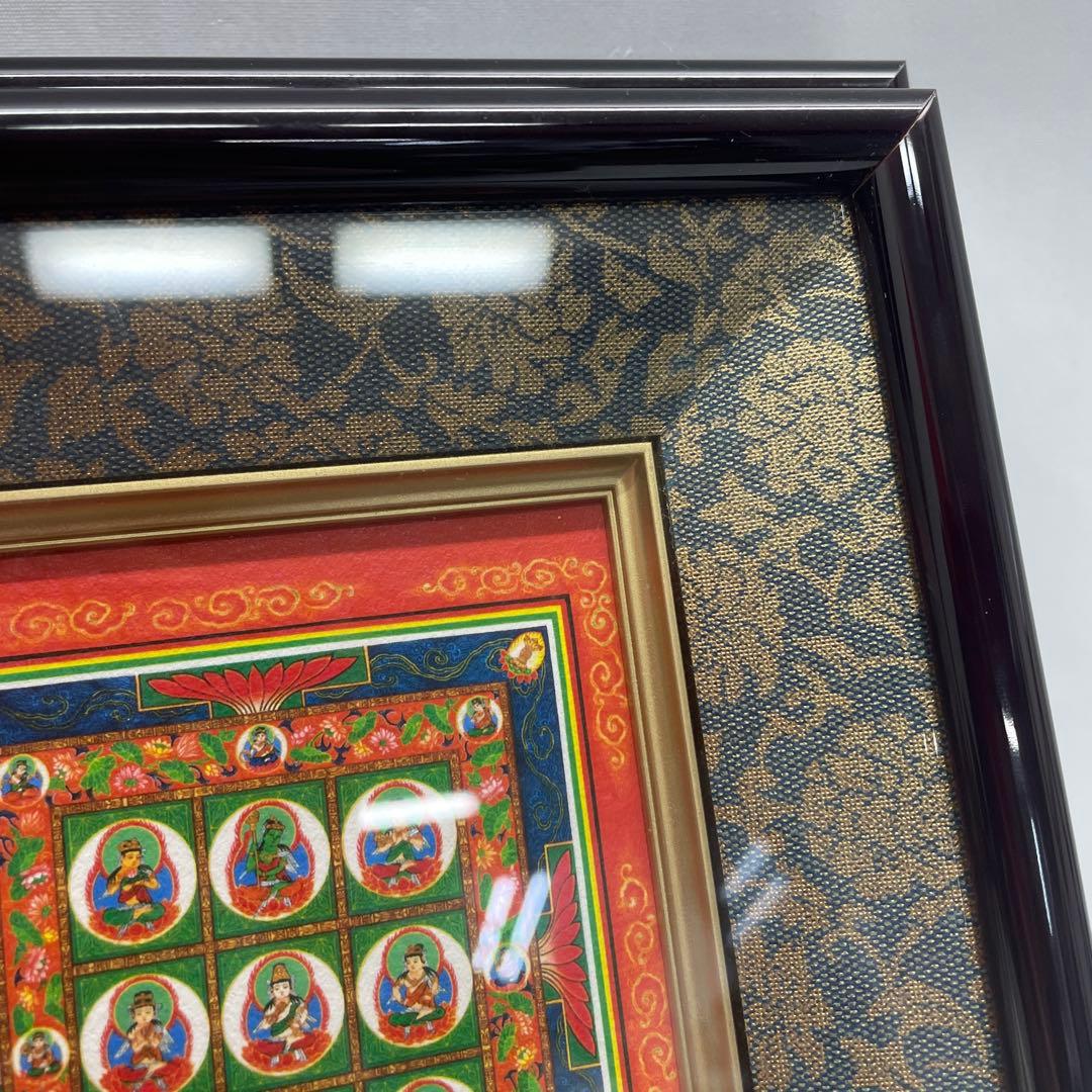 両界曼茶羅　胎蕆界曼荼羅　色紙　額縁付き