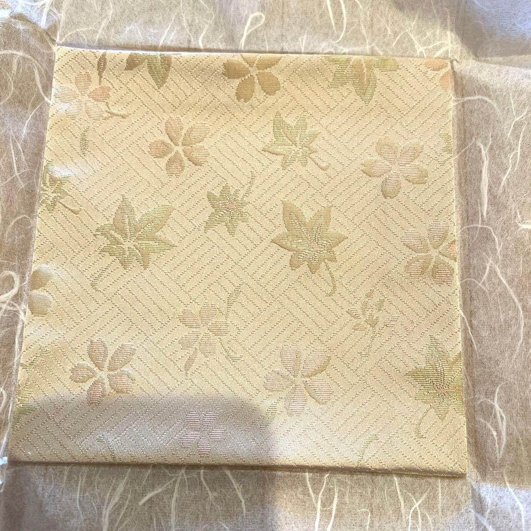 土田友湖　桜楓緞子　古帛紗　新品