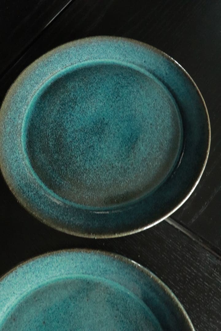小澤基晴　24cm 翡翠8寸皿　2枚セット　入手困難