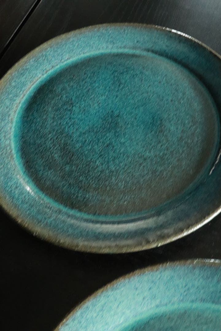 小澤基晴　24cm 翡翠8寸皿　2枚セット　入手困難