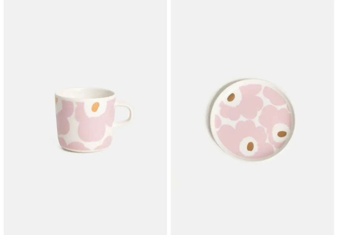 M**様 marimekko ウニッコ ピンクゴールド コーヒーカップ＆プレート
