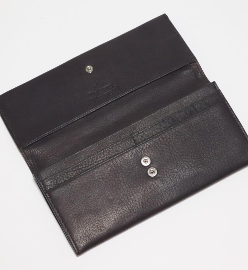 新品箱付き【ヴィヴィアンウエストウッド】ワックスドレザー フラップ長財布 濃茶