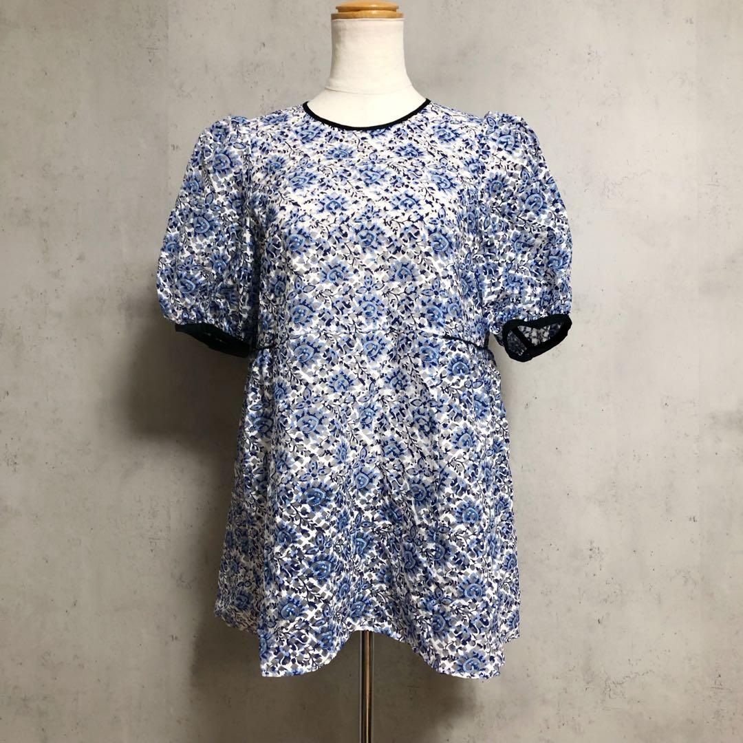美品 ANAYI アナイ オパールクロスプリントブラウス