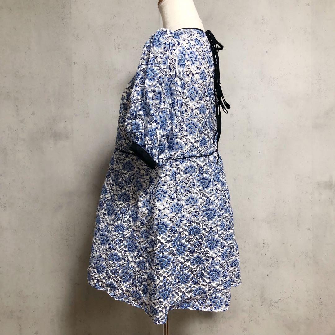 美品 ANAYI アナイ オパールクロスプリントブラウス