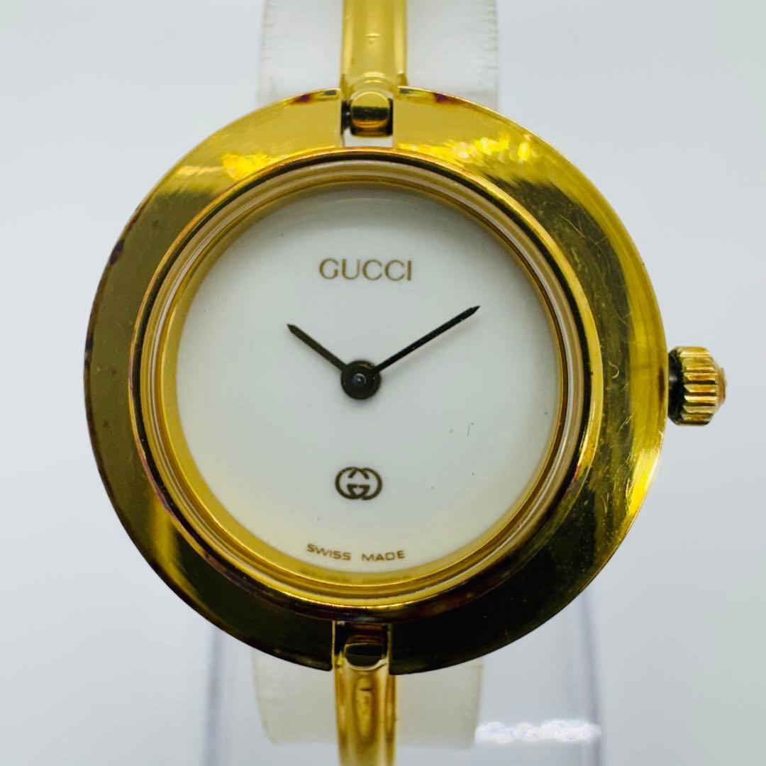 ✨GUCCI✨グッチ✨チェンジベゼル✨ホワイト文字盤✨ゴールド✨腕時計✨