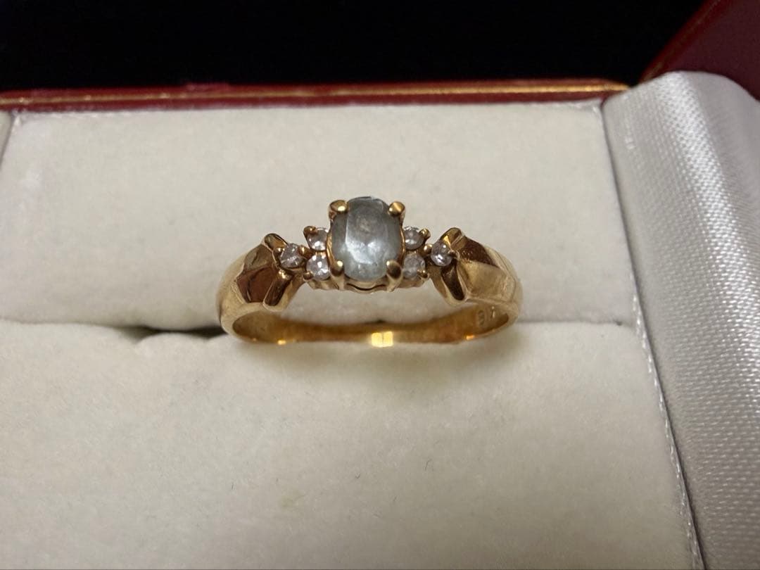 U*n様 アクアマリン ダイヤモンド ゴールドリング 2.0g