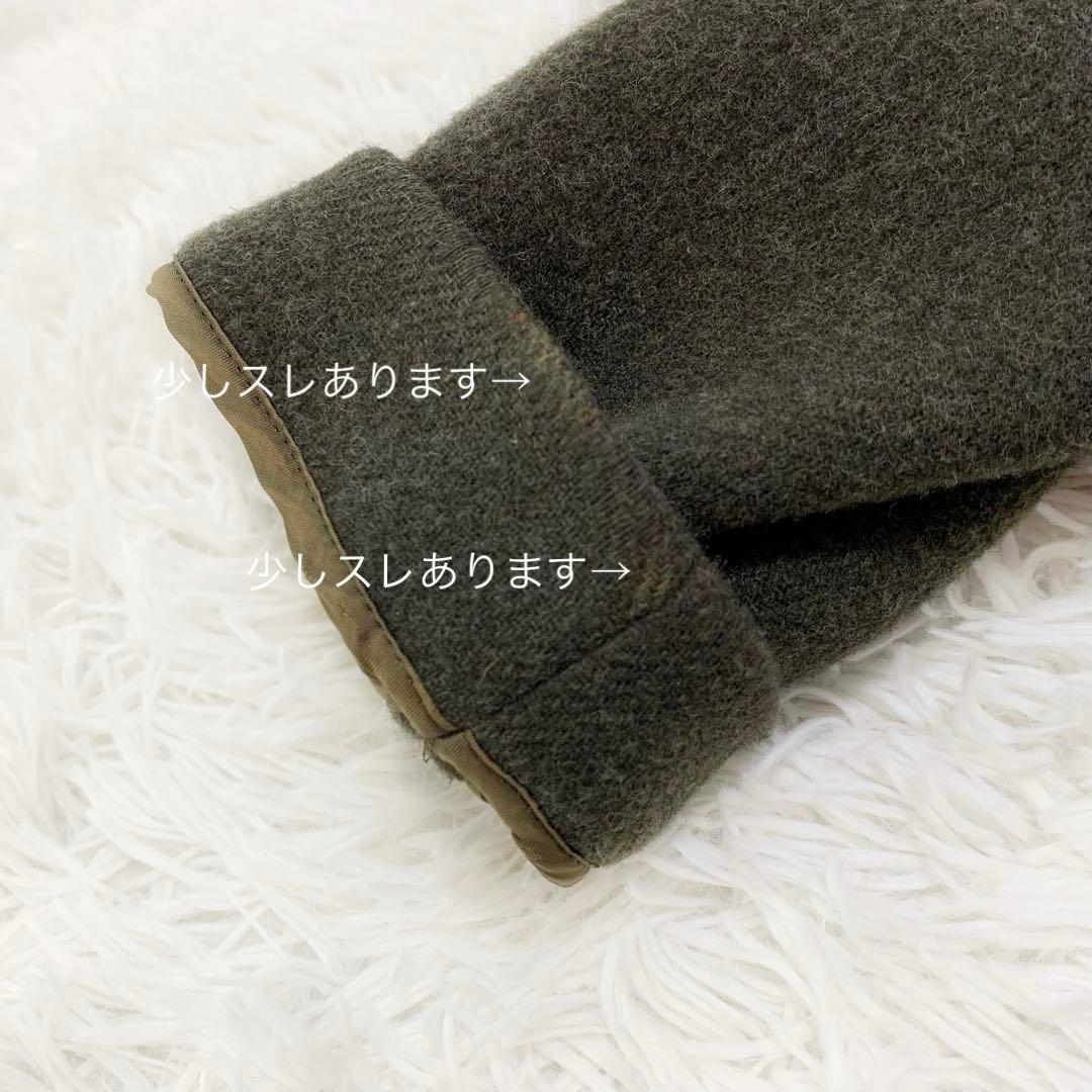 マドモアゼル ノンノン ウール カシミヤ ダッフルコート フーディ チェック