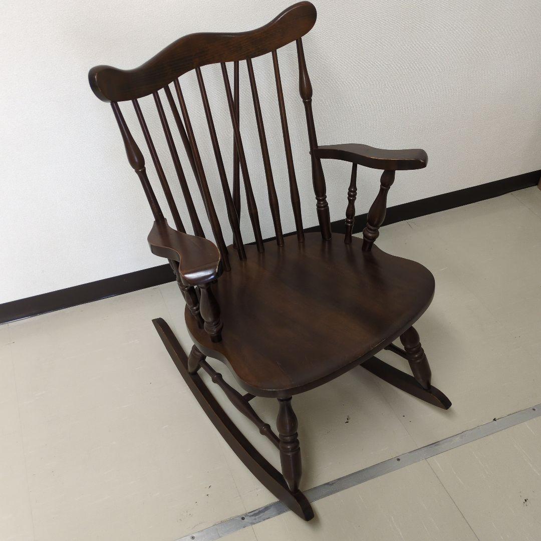 木製ロッキングチェア ダークブラウン