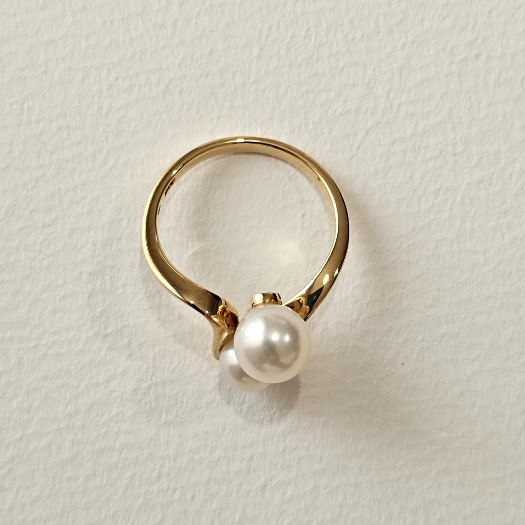 1007 ミキモトパールリングK18YGイエローゴールド5.5mm~7mm11号