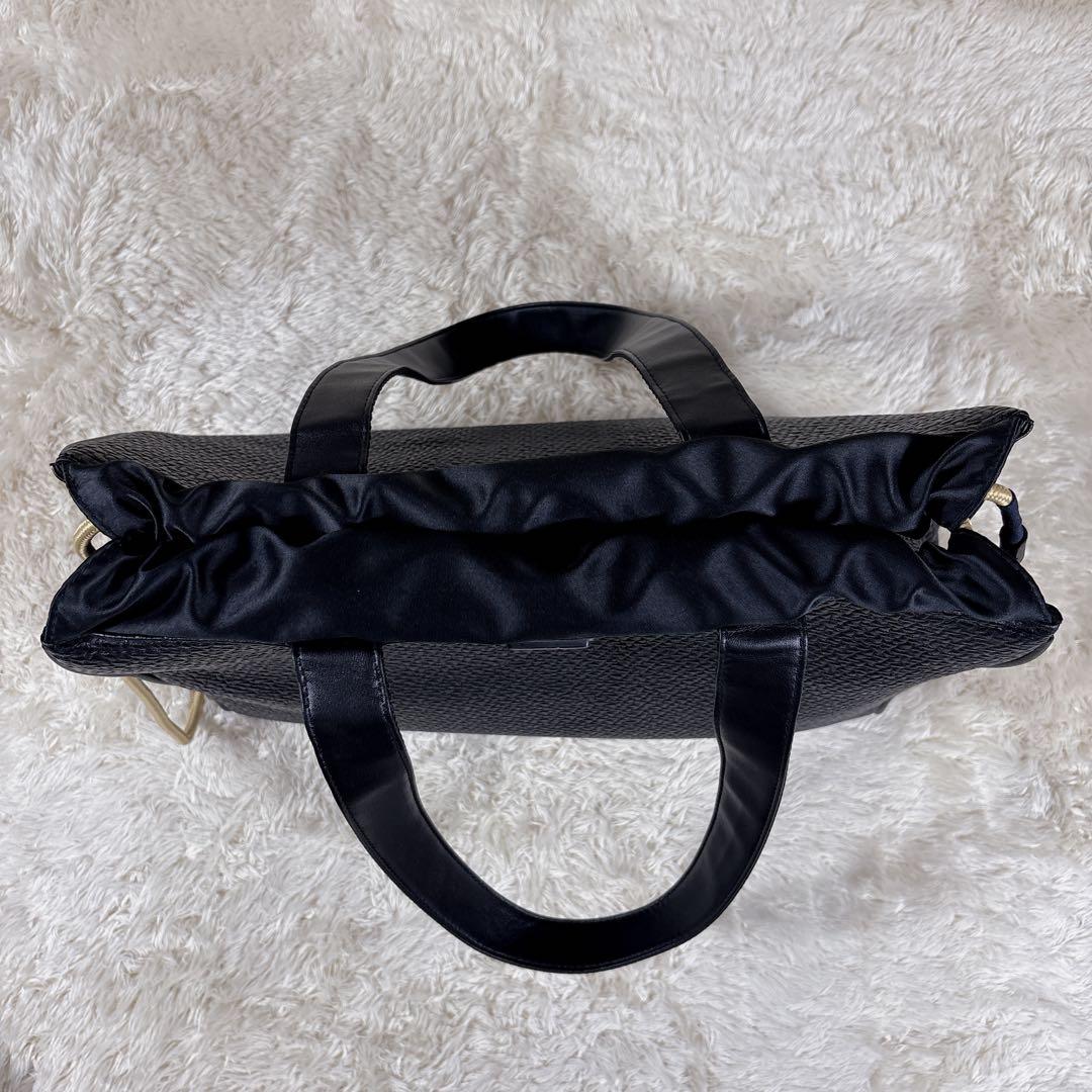 VERSACE ヴェルサーチ トートバッグ メデューサ 巾着 レザー A4 黒