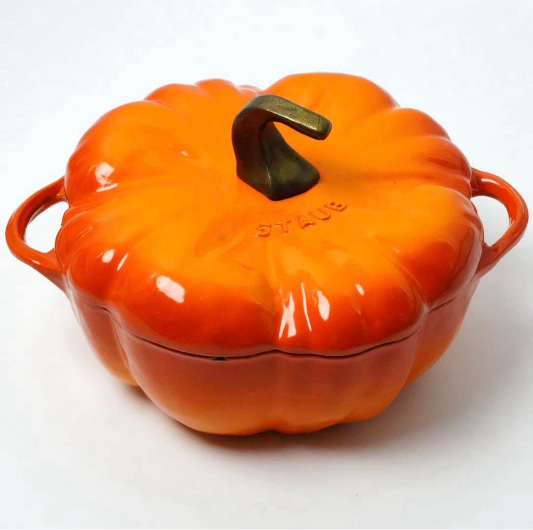 希少⭐︎ストウブ staub ココット パンプキン　オレンジ　24cm ビンテージ