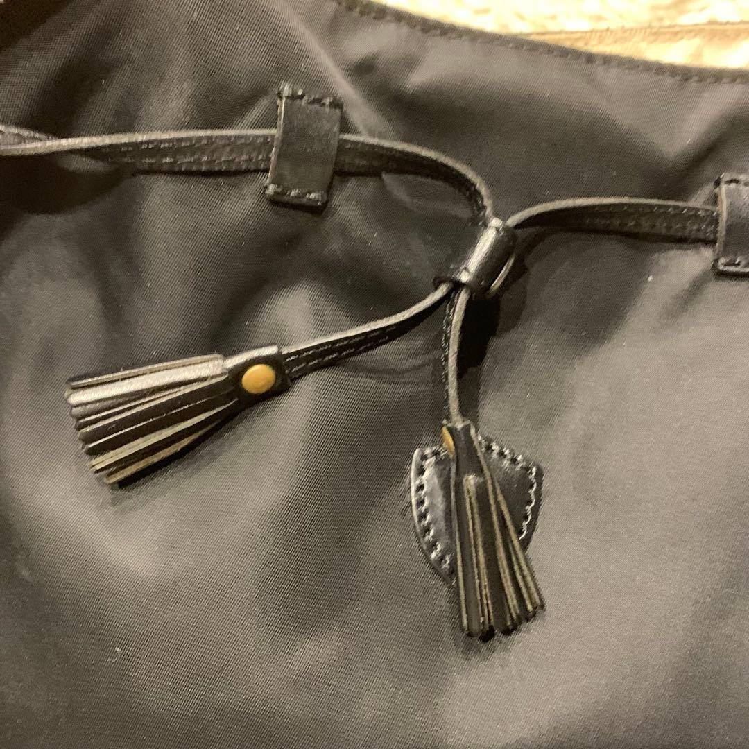 美品✨フェリージ トートバッグ 巾着 ナイロン レザー ブラック