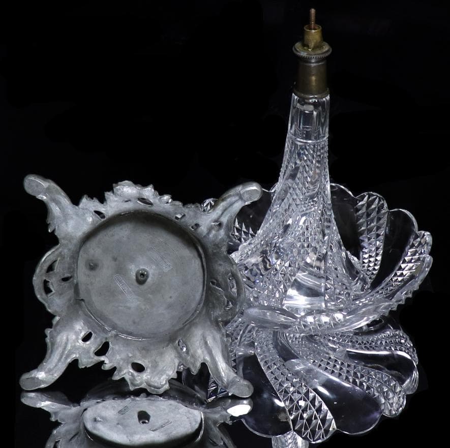 オールド・バカラ 博物館級 特大センターピース 花瓶&コンポート 46cm4kg