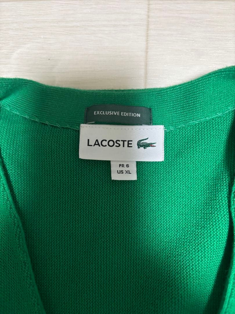 【希少サイズ】SHIPS別注 LACOSTE Vネック カーディガン
