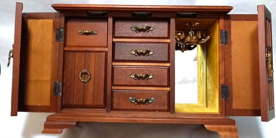 木製 アクセサリーケース オルゴール付き