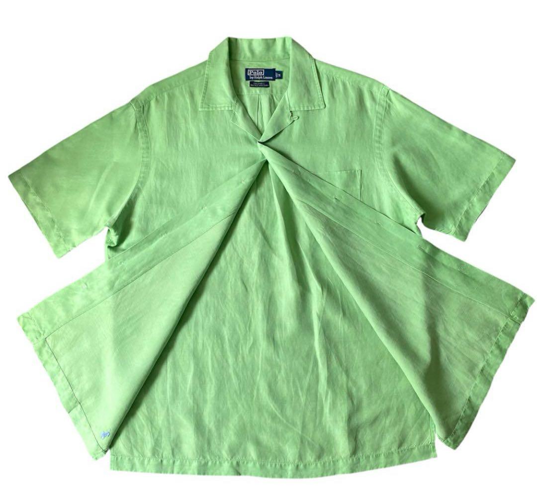 90's Ralph Lauren グリーンM CALDWELL オープンカラー