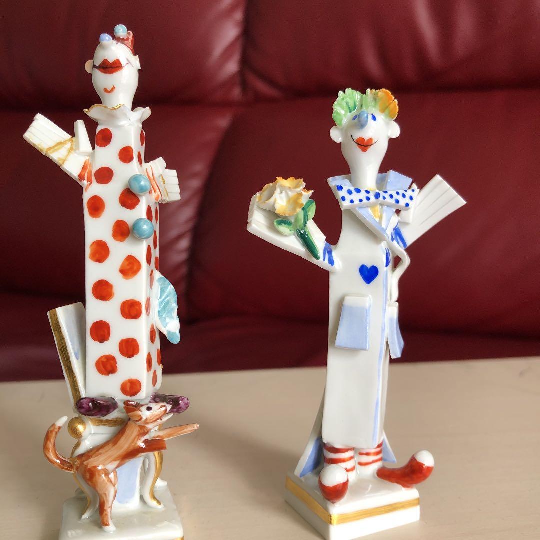 マイセン　人形食器置物　ピエロ2点セット