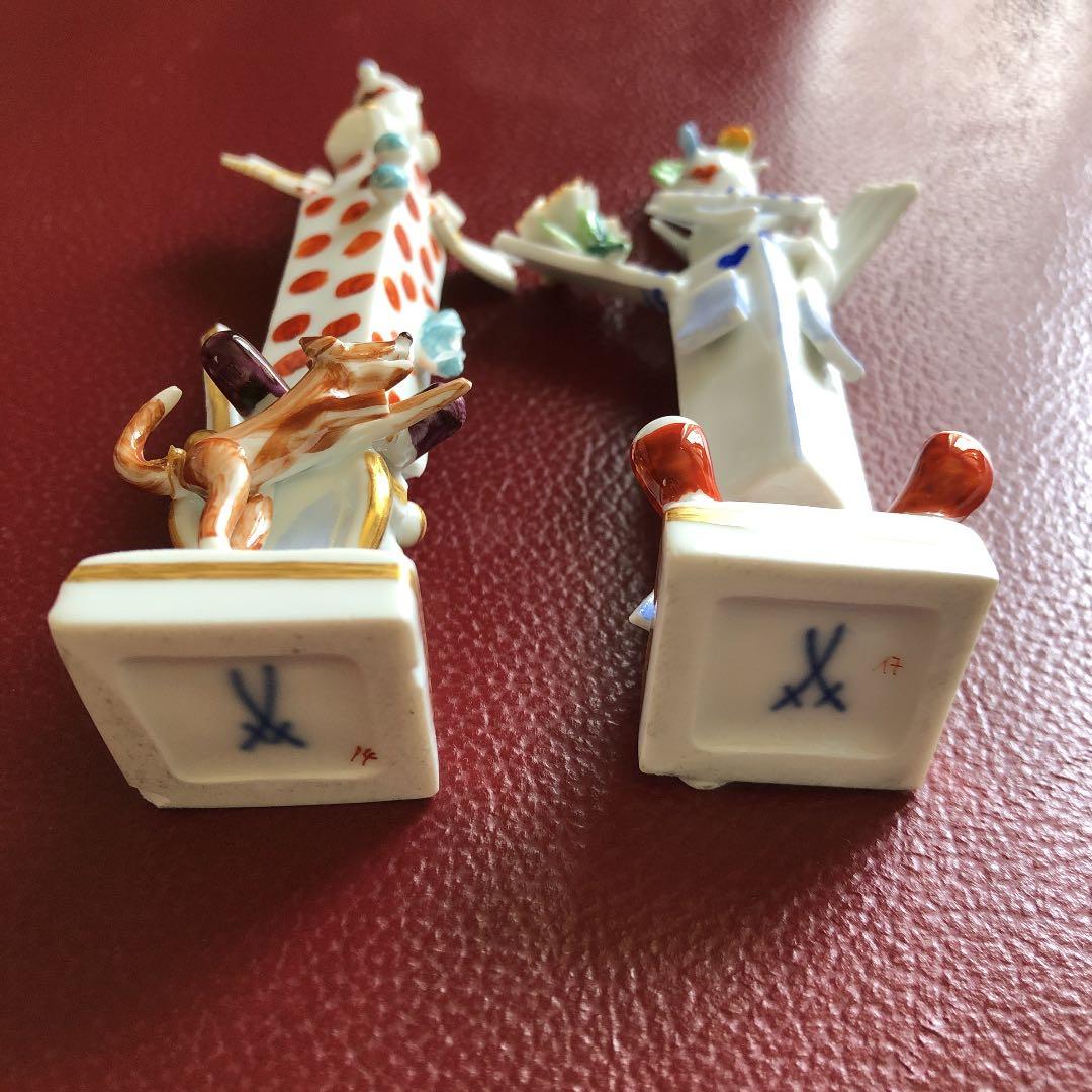 マイセン　人形食器置物　ピエロ2点セット