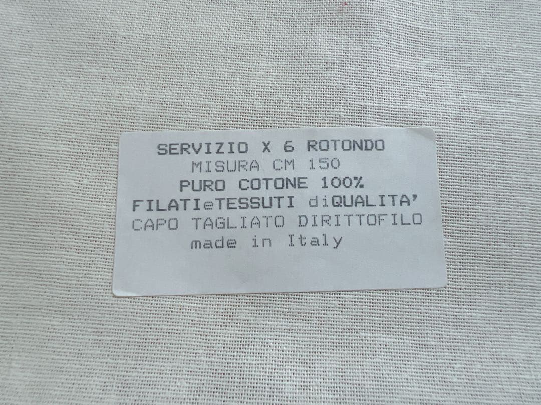 Fabris Giuliana イタリア製　円形テーブルクロス デイジー刺繍