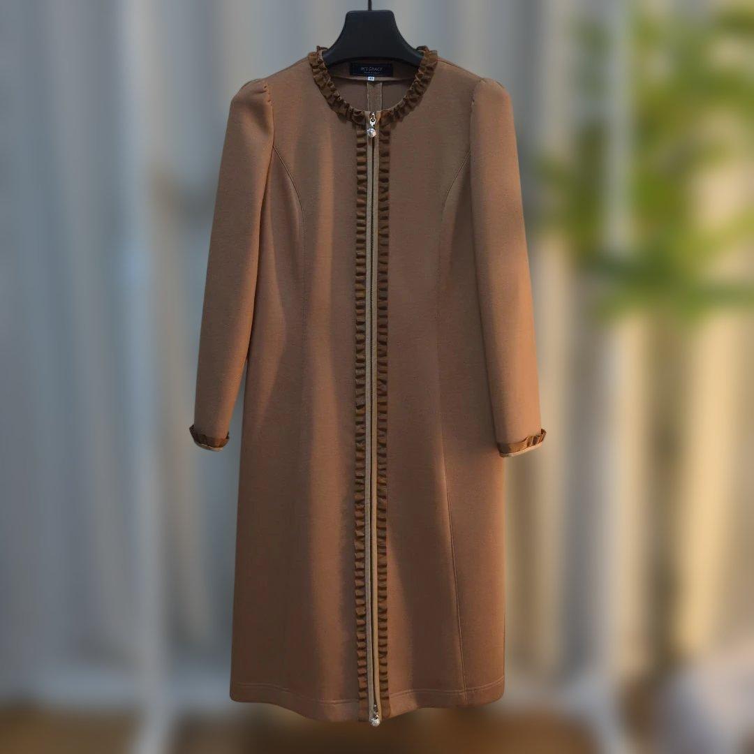 MY GRACY フリル付きロングコート