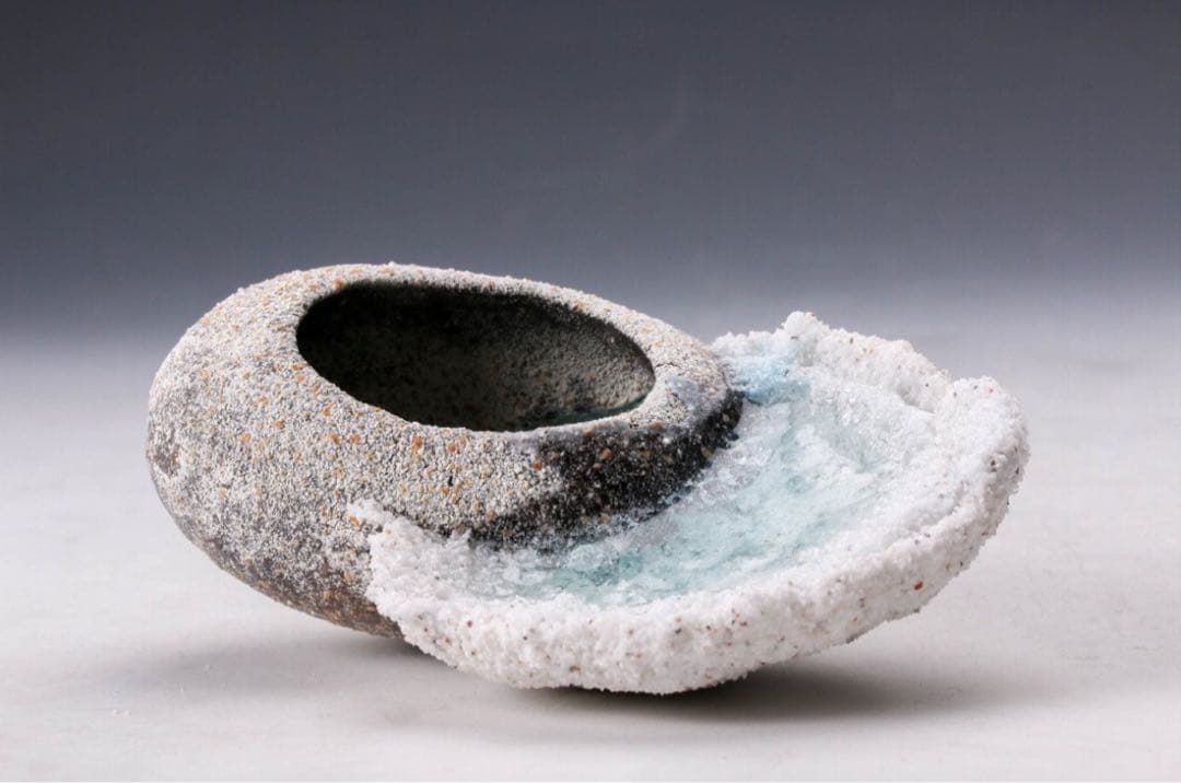 小川待子作　釉薬と陶器　オブジェ　現代アート