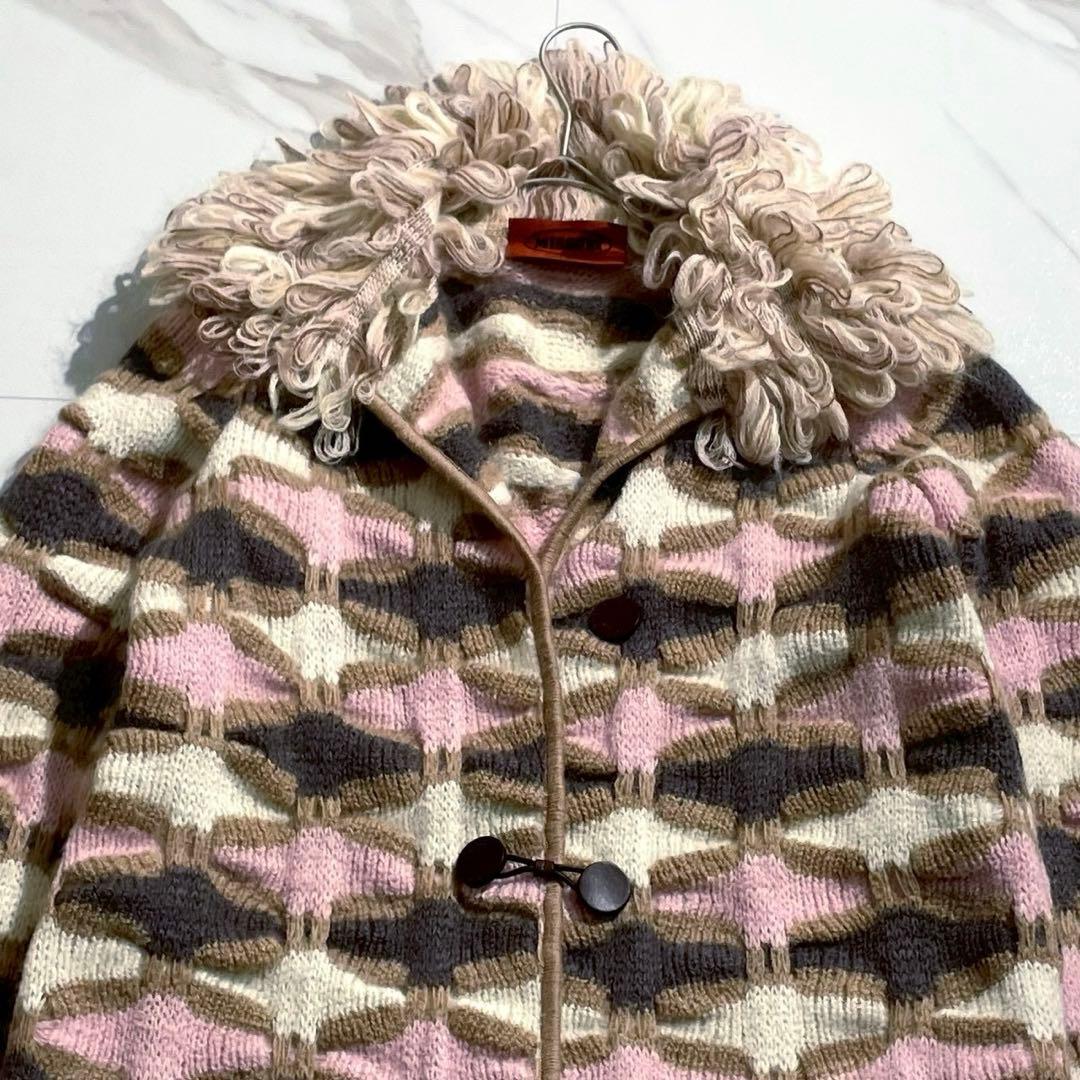 美品✨MISSONI オレンジタグ　モヘア混ウールニットロングコートマルチカラー