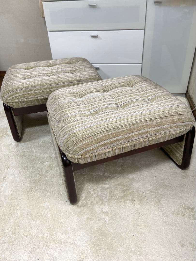 【希少品】karimoku オールドカリモク スツール オットマン　2脚セット