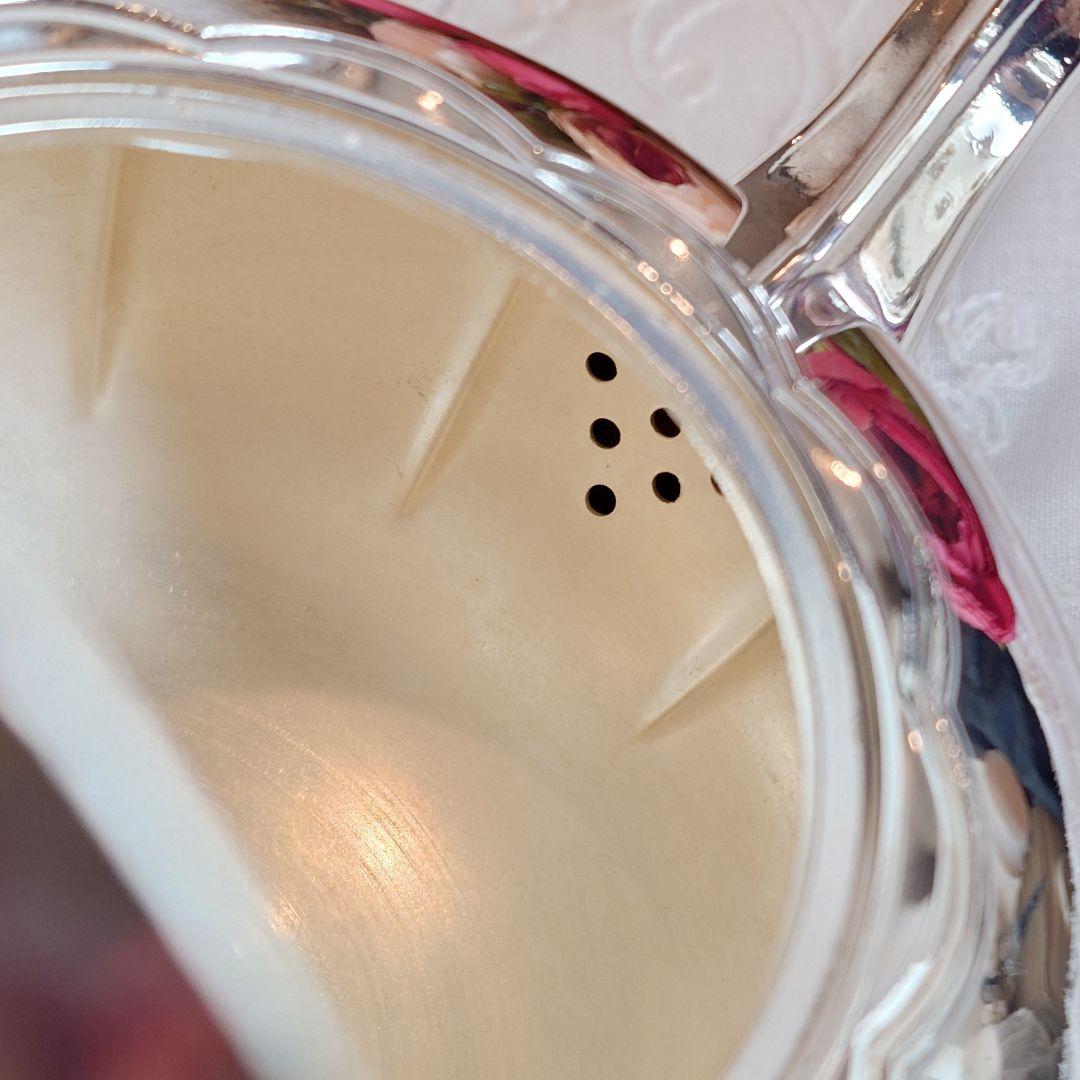 シルバーポット　シルバープレート製　メロン型　ヴィンテージ　アンティークシルバー