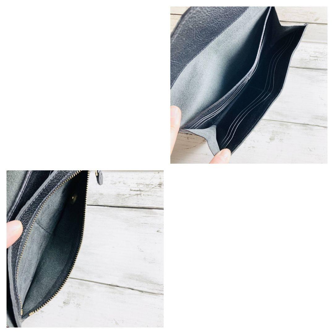kaoriさま専用【極美品　高級感漂う美しい本革】長財布　黒　バイソン刻印