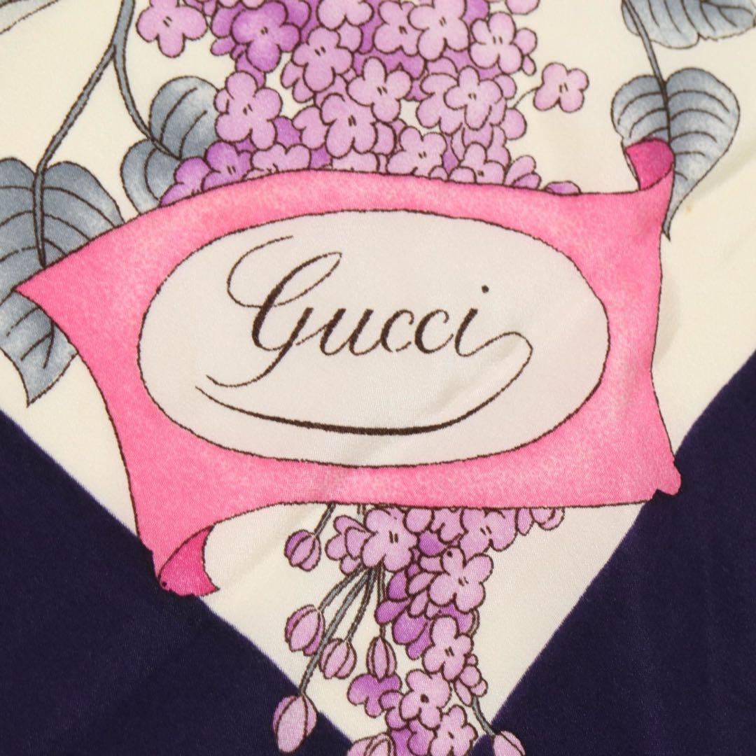 GUCCI グッチ　スカーフ　ヴィンテージ　Vintage　シルク100％　大判
