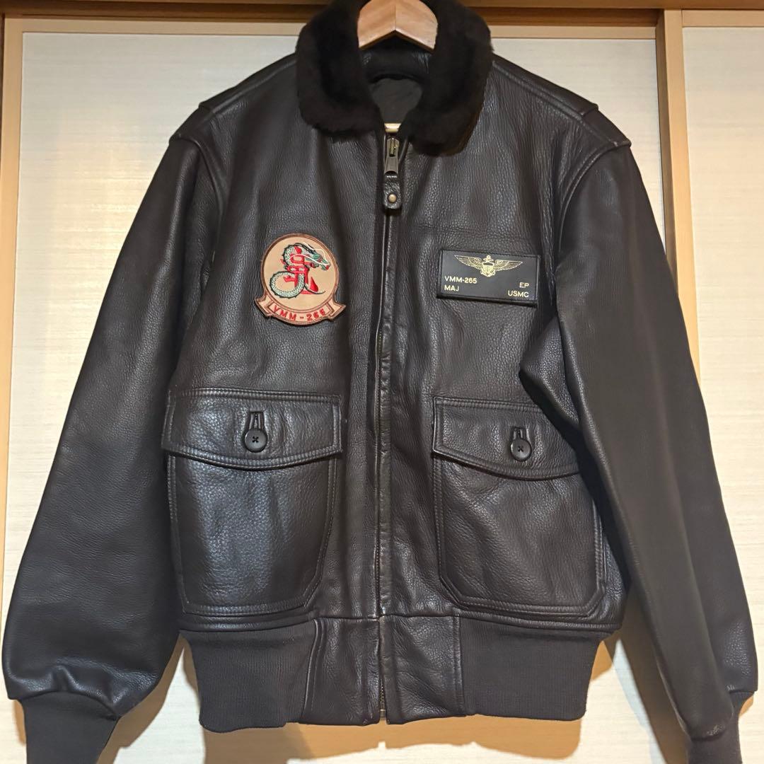 レザー フライトジャケット ファー襟付き