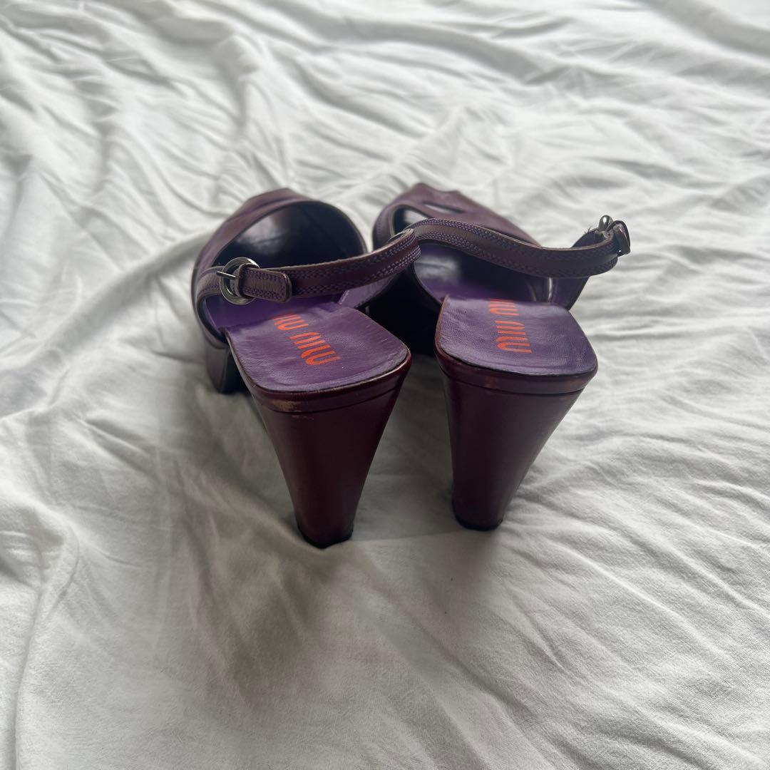 靴 Archive miu miu leather heels purple
