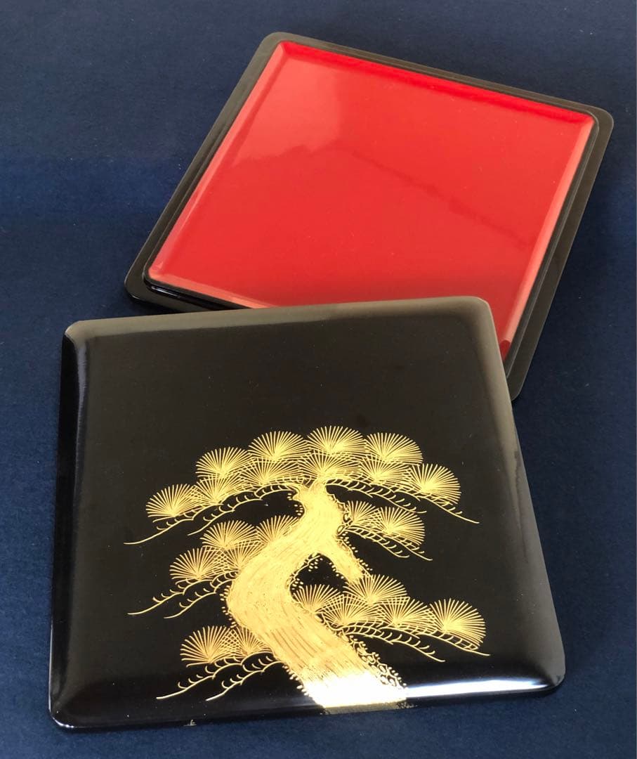 ❗️割引《R》黒内朱 沈金松竹梅 四段重 替蓋付 木箱　251117え2