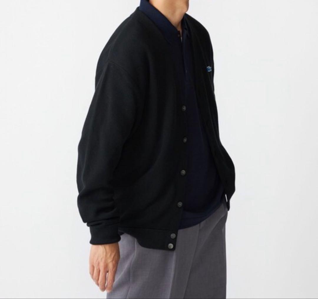 SHIPS別注 ラコステ Vネックカーディガン 黒 5/L 極美品