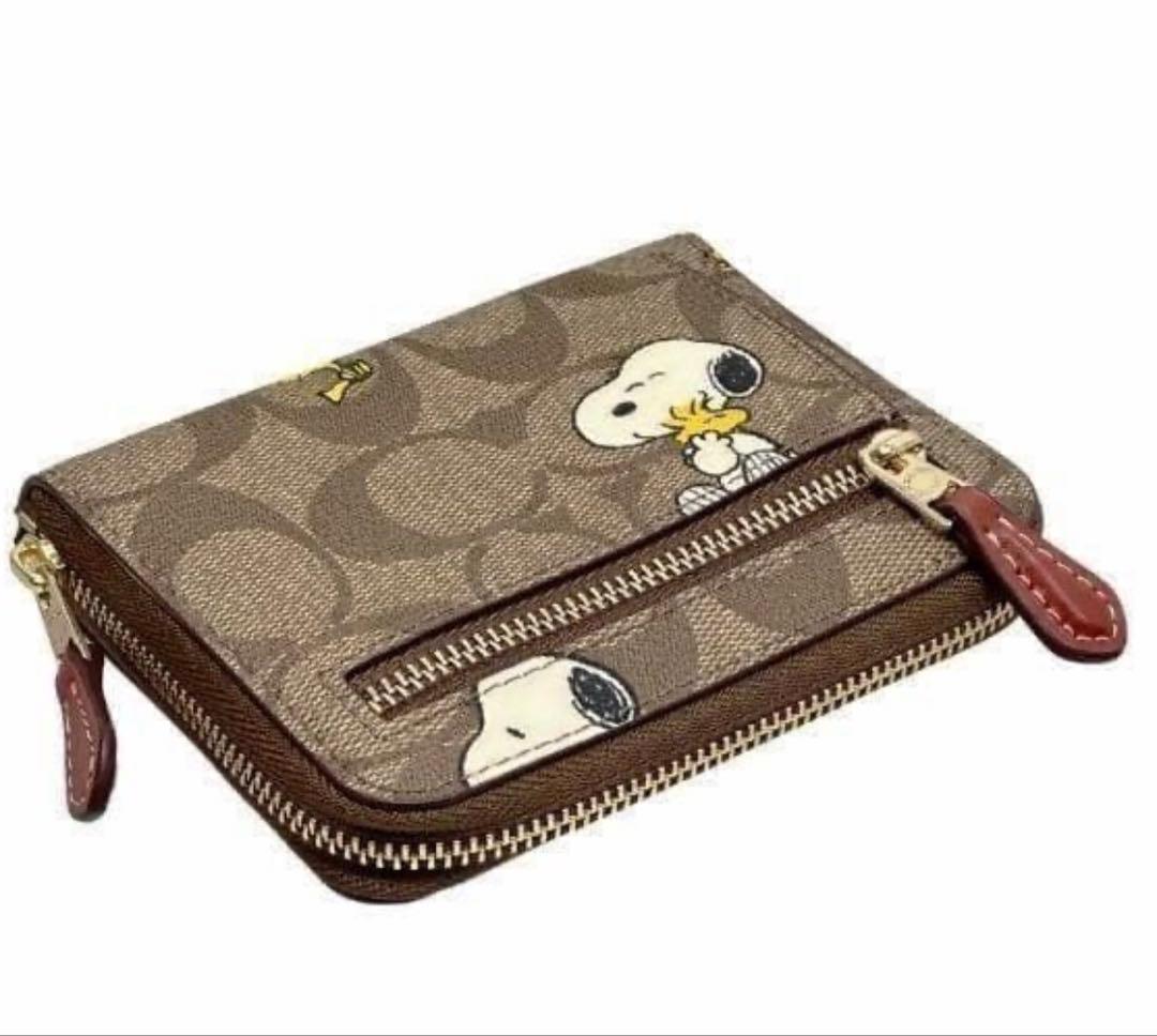 初売りコーチ二折 財布 ★COACH★スモール ジップ アラウンド.SNOOPY