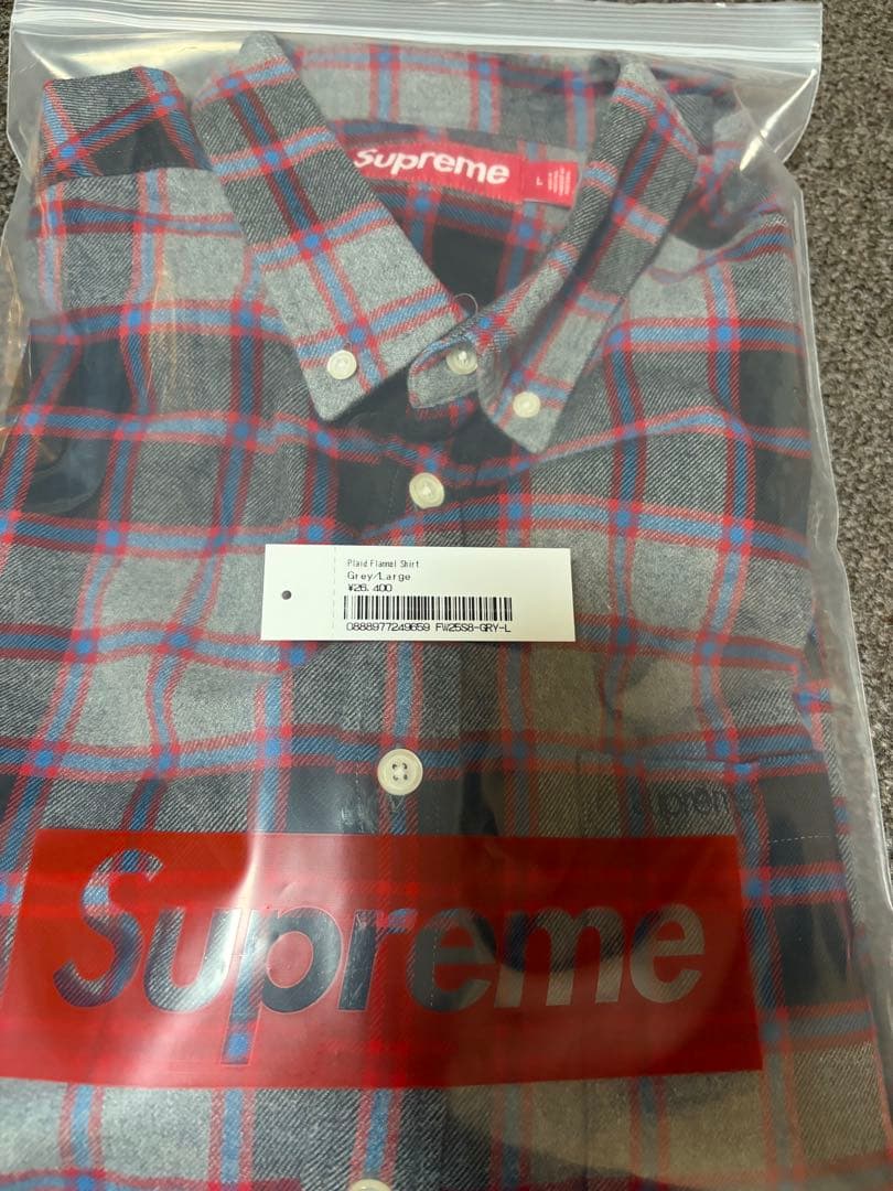k*5様 25fw supreme Plaid Flannel Shirt L