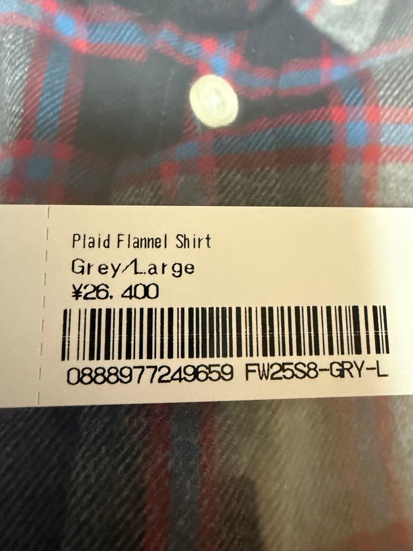 k*5様 25fw supreme Plaid Flannel Shirt L